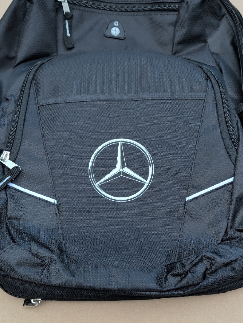 Mercedes-Benz Black Backpack Front Logo Roomy Sleek Chic Signature Unisex - Picture 2 of 13